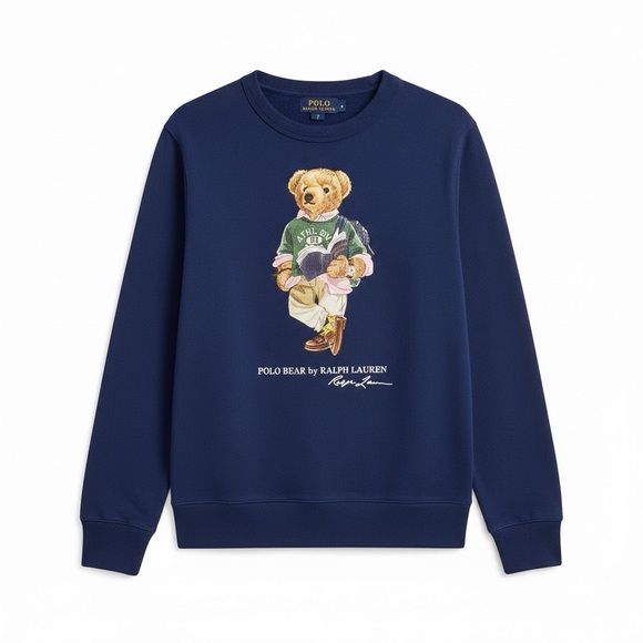 Polo Ralph Lauren Other - Polo Ralph Lauren Boys Polo Bear Fleece Sweatshirt - Navy Blue - Size 7